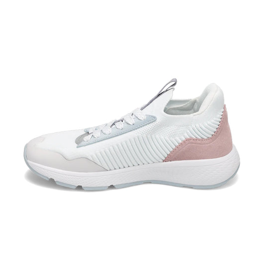 Side view of RIVAL Women's Coast in White Multi/Peach/Light Blue.