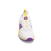 Toe view of RIVAL Women's Reign in White/Purple/Yellow.