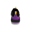 Back view of RIVAL Men's Reign sneaker in black/purple/yellow.