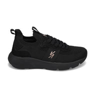 Side view of RIVAL Women's Reign in Black/Rose Gold.