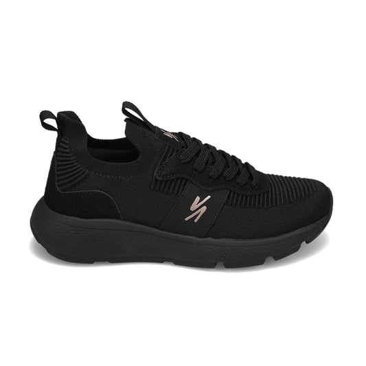 Side view of RIVAL Women's Reign in Black/Rose Gold.