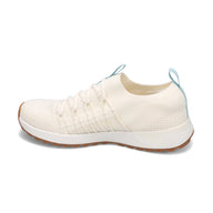 Side view of RIVAL Women's Drive in Ivory/Light Blue/Gum.