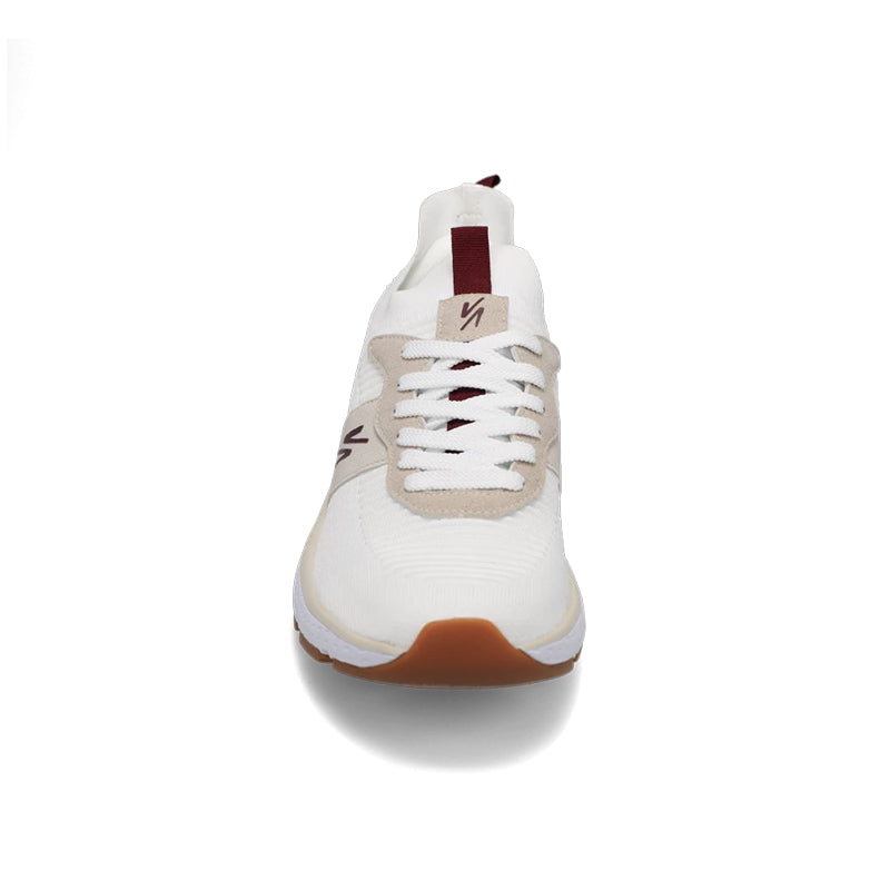 Toe view of RIVAL Men's Reign in White/Maroon.