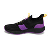 Side view of RIVAL Men's Reign sneaker in black/purple/yellow.