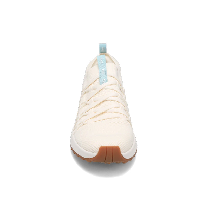 Toe view of RIVAL Women's Drive in Ivory/Light Blue/Gum.