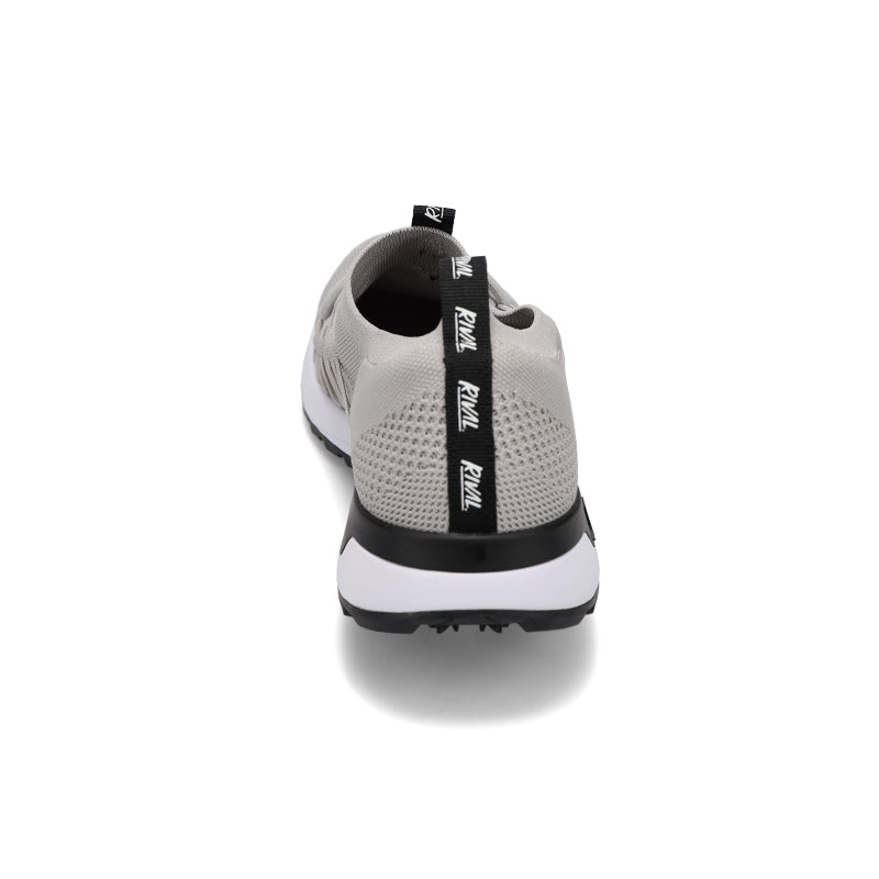 Heel view of RIVAL Men's Drive in Grey/Black/White.