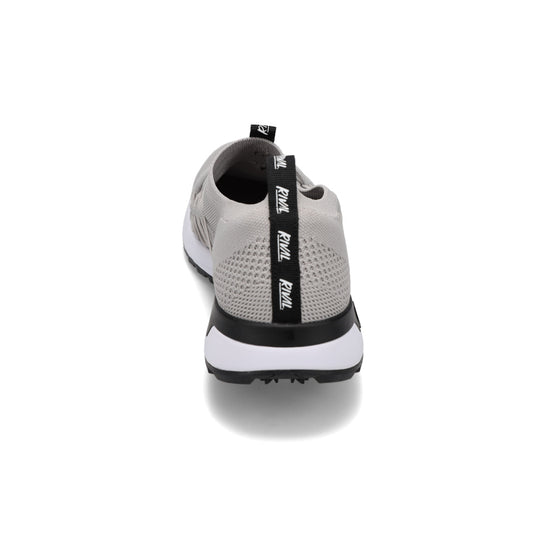Heel view of RIVAL Men's Drive in Grey/Black/White.