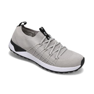 Angled side view of RIVAL Men's Drive in Grey/Black/White.
