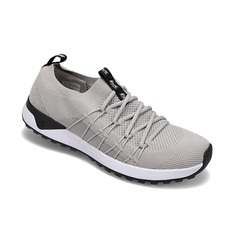 Angled side view of RIVAL Men's Drive in Grey/Black/White.