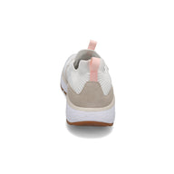 Heel view of RIVAL Women's Reign in White/Blush/Gum.