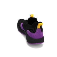 Back view of RIVAL Men's Reign sneaker in black/purple/yellow.