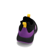 Back view of RIVAL Men's Reign sneaker in black/purple/yellow.