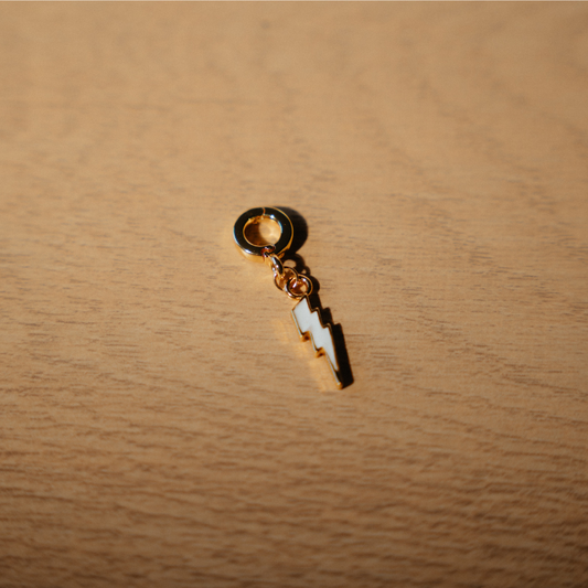 Lightning Bolt Charm - White