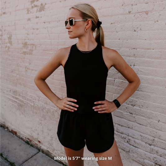Women's My All Day Racerback Crop Tank - Black