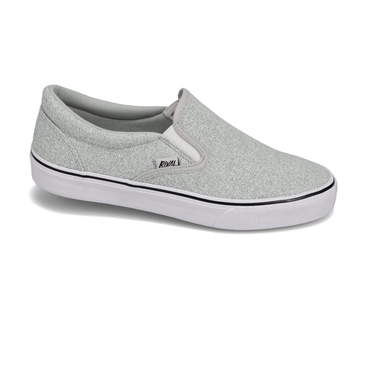 Side view of RIVAL Men's Deuces Slip-On in Heathered Gray.