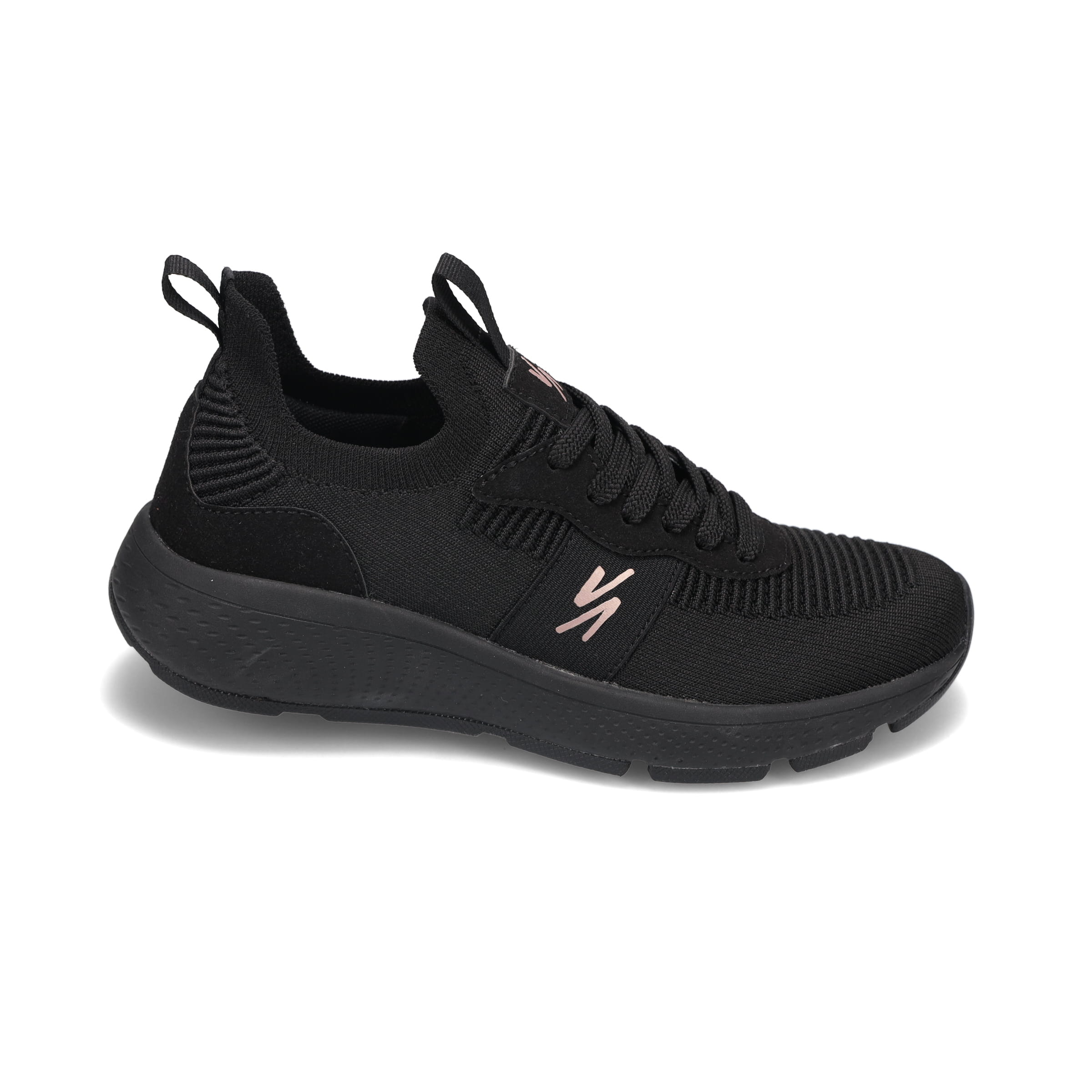 black and rose gold sneakers