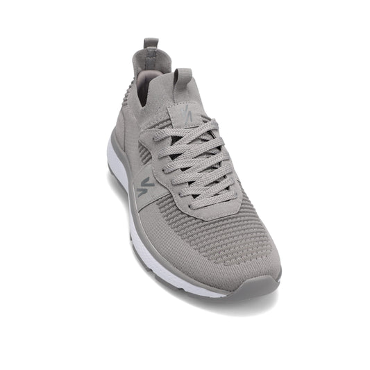 Angled front view of RIVAL Men's Reign Sneaker in Grey.