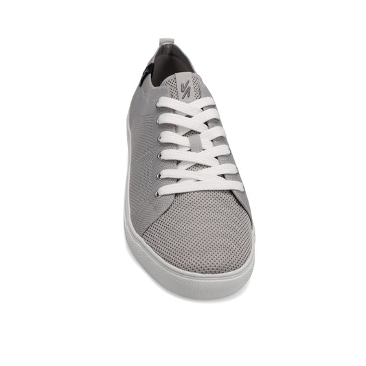 Front view of RIVAL Men's Ace Knit sneaker in Grey.