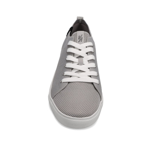 Front view of RIVAL Men's Ace Knit sneaker in Grey.